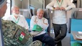 AMLO difunde video de su recorrido a bordo del Tren Maya; lo acompaña Carlos Slim