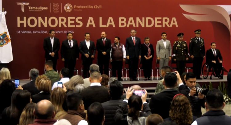 Ceremonia Cívica de Honores a la Bandera en Tamaulipas