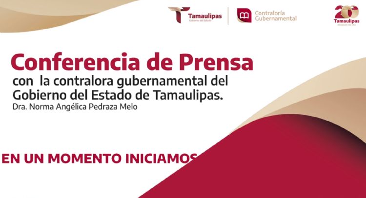 Conferencia de Prensa con la contralora gubernamental del Gobierno del Estado de Tamaulipas, Dra. Norma Angélica Pedraza Melo