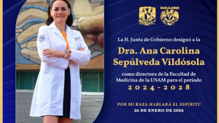 Ana Carolina Sepúlveda, primera mujer en ser directora de la Facultad de Medicina en la UNAM