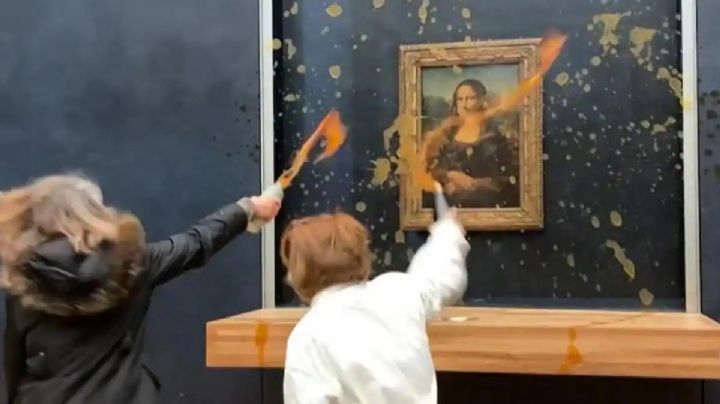 Activistas climáticos arrojan sopa a la Mona Lisa de Da Vinci en el Museo del Louvre