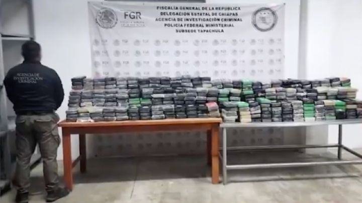Chiapas: FGR asegura media tonelada de cocaína en tráiler cargado con pescado congelado