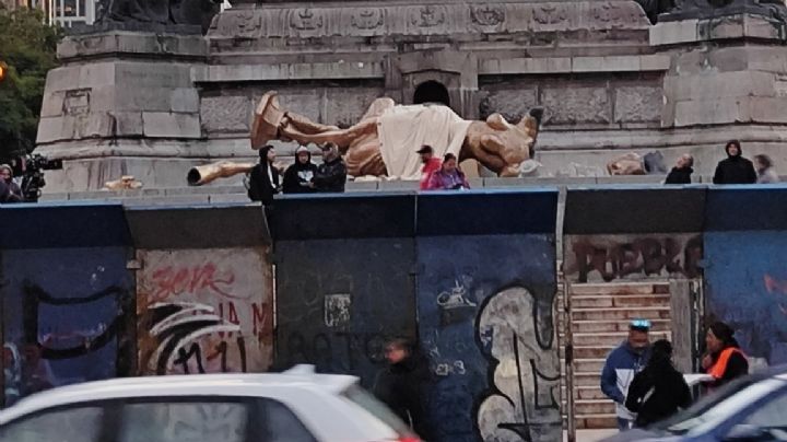 Escultura "caída" en el Ángel de la Independencia es para una filmación: Gobierno CDMX