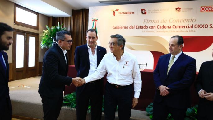 Firman convenio Gobierno de Tamaulipas y Oxxo para fortalecer seguridad