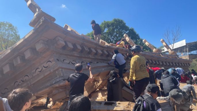 52° FIC: Construcción y destrucción de instalación monumental del Teatro Juárez