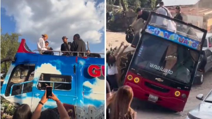 Captan accidente de Turibús en el que iba Santa Fe Klan en Guanajuato (Video)