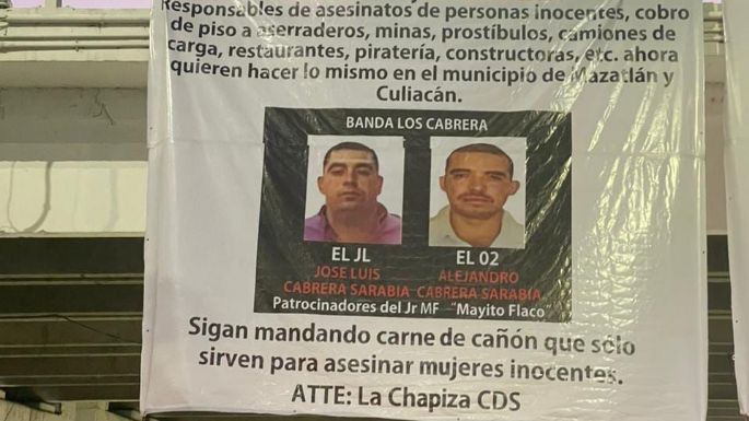 "La Chapiza" deja narcomantas con mensaje para Sheinbaum en Culiacán