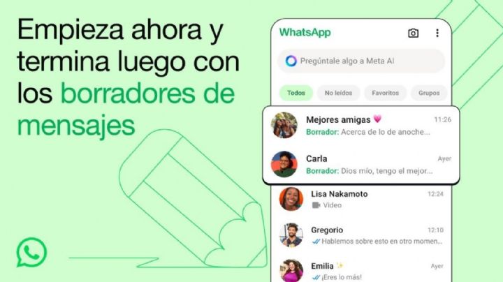 WhatsApp despliega los borradores de mensajes a nivel global