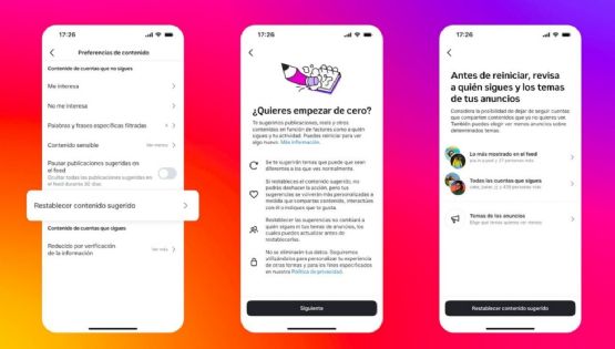 Instagram prueba una función que permite restablecer las recomendaciones de contenido