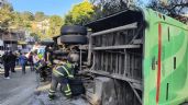 Volcadura de camión deja 32 pasajeros heridos en la carretera Federal México- Cuernavaca (Video)