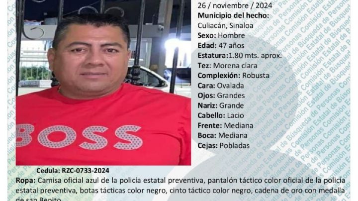 Encuentran el cuerpo de policía estatal levantado hace dos días en Culiacán