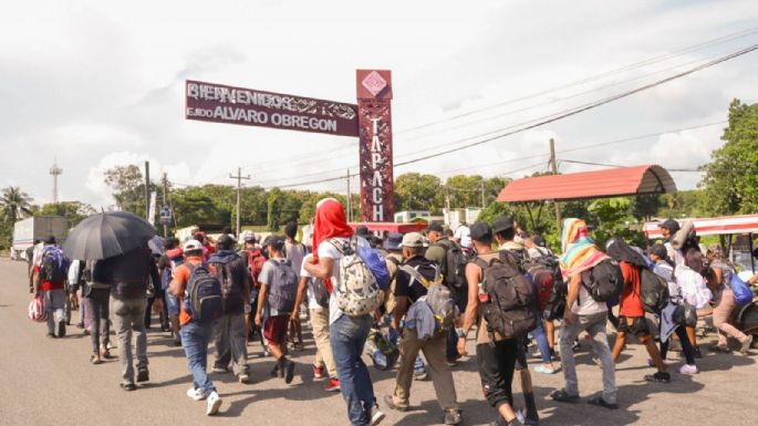 El INM intercepta y disuelve la caravana de migrantes en Oaxaca