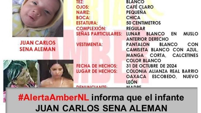 Autoridades localizan con vida e ileso a bebé de dos meses que fue secuestrado en Nuevo León