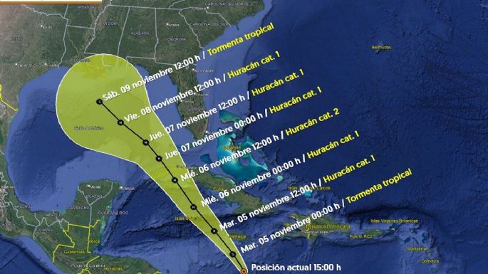 Se forma en el Caribe la tormenta tropical Rafael; se prevé que sea un huracán categoría 2