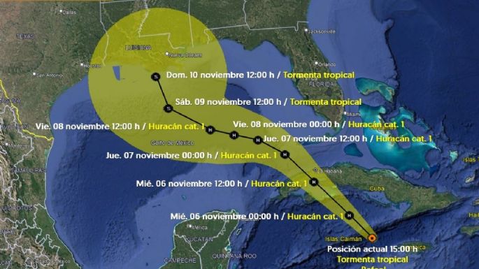 Tormenta tropical Rafael se intensifica gradualmente; ¿a qué distancia está de Cancún?