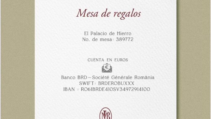 Mesa de regalos, cuenta en euros... revelan invitación a boda de exfuncionario de la SRE en el Munal