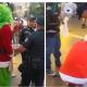 El Grinch y Santa Claus pelean en plaza de Aguascalientes; terminan detenidos (Video)