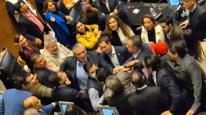 “¡Te voy a madrear!”: senadores de Morena y el PAN protagonizan riña en el pleno (Videos)