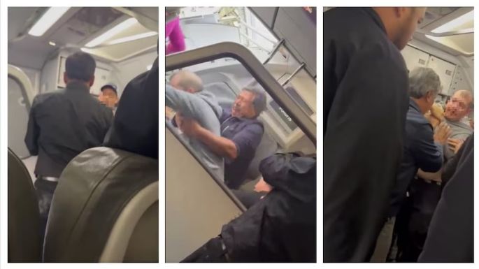 Difunden video del hombre que trató de secuestrar un vuelo de Volaris; pasajeros lo sometieron