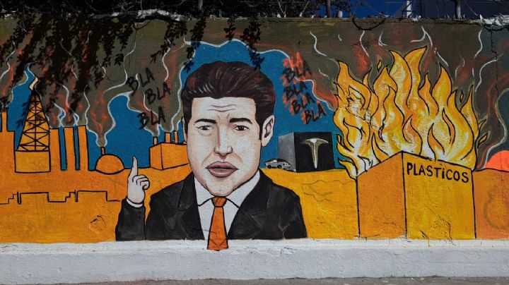 Borran mural que criticaba a Samuel García y Colosio en el centro de Monterrey