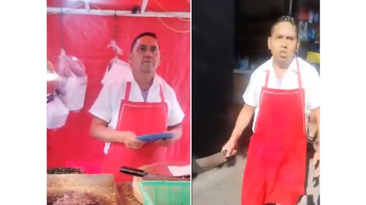 “Yo puedo matar a quien yo quiera, soy sicario”: Taquero amenaza a clientes con machete (Videos)