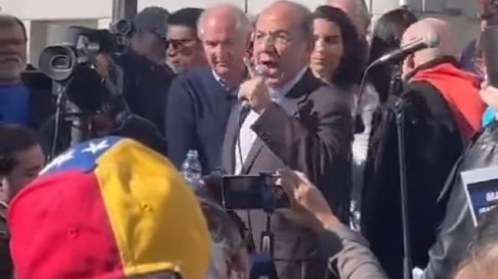Calderón protesta en España a favor de María Corina, candidada presidencial venezolana inhabilitada