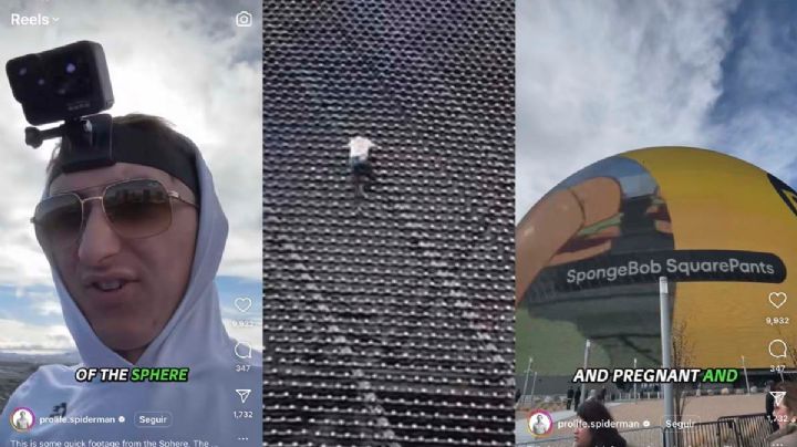 Un hombre escala The Sphere, la gigantesca esfera de luces led de Las Vegas; fue detenido (Video)