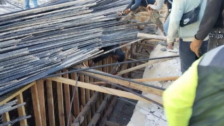 Colapsa estructura del Tren Maya cerca de Bacalar; hay dos personas lesionadas (Video)