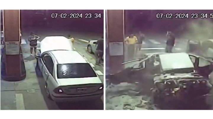 Vehículo de una mujer explota al cargar gasolina y deja al descubierto un cargamento de cocaína (Video)