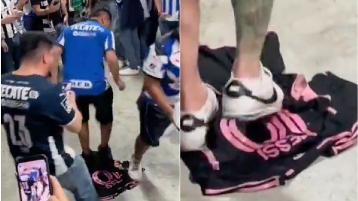 Aficionados de Rayados de Monterrey pisotean la playera de Messi (Video)