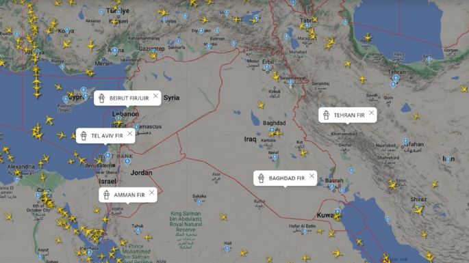 Líbano, Jordania e Irak cierran su espacio aéreo ante ofensiva de Irán contra Israel