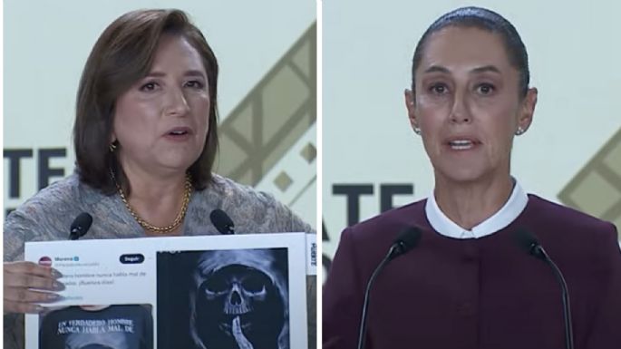 Xóchitl exhibe gráfico de la “Santa Muerte”; Sheinbaum señala “narcogobierno” de Calderón