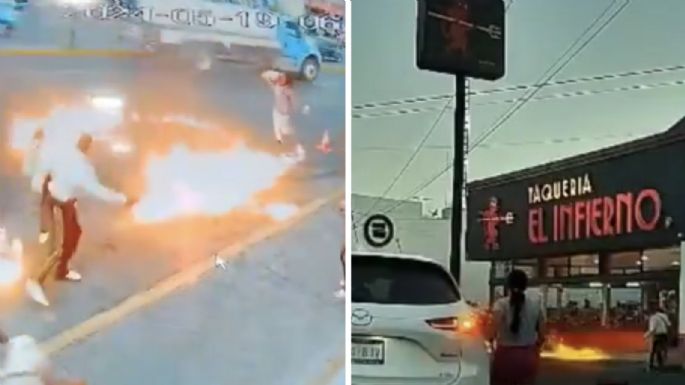 Tragafuegos incendia a mariachis durante una riña frente a taquería "El Infierno" de Morelia (Video)