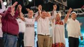 En mitin de Sheinbaum, candidata del PRD en Yucatán declina a favor de Morena (Video)