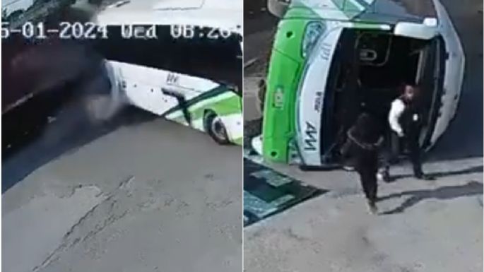 Tren embiste un autobús de pasajeros en Hidalgo; una persona murió (Video)