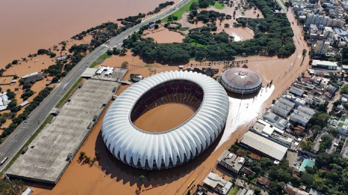 Estas son las impresionantes imágenes de estadios brasileños tras las inundaciones (Video)