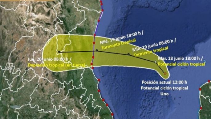 Potencial ciclón tropical Uno está a 570 kilómetros de Tamaulipas; podría ser la tormenta Alberto