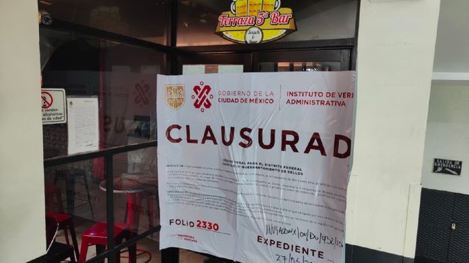 Clausuran tres bares irregulares del Centro Histórico de la CDMX