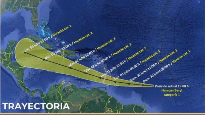 “Beryl” ya es huracán categoría 1 y advierten que se intensificará rápidamente