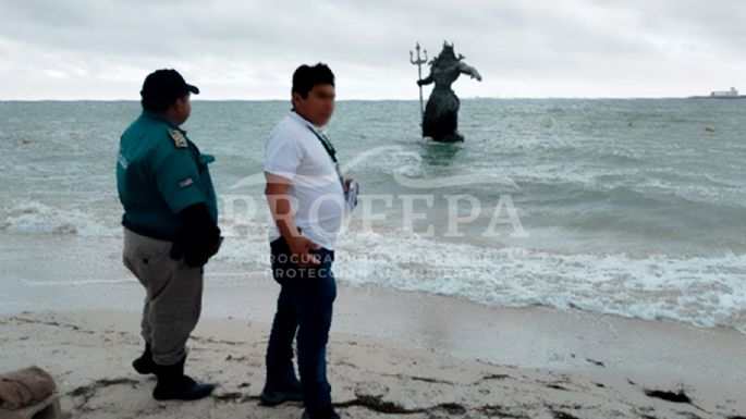 La Profepa clausura la estatua de Poseidón en Yucatán