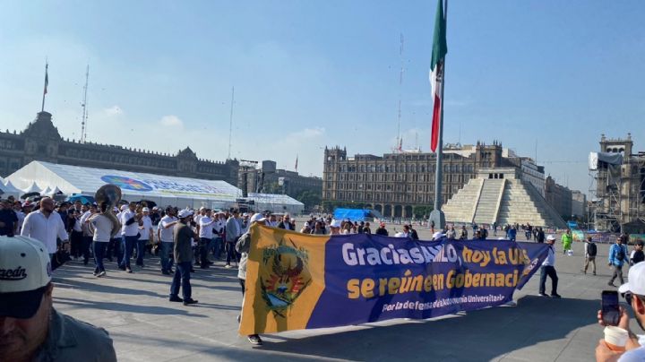 Trabajadores de la UAS protestan en CDMX contra la presunta persecución política de Rocha Moya (Video)