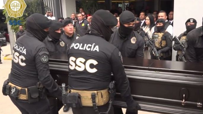Así fue la despedida al jefe de operaciones especiales de la SSC, asesinado en Coacalco (Videos)