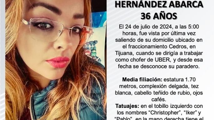 Buscan a Adara Paulina, conductora de Uber desaparecida desde hace seis días