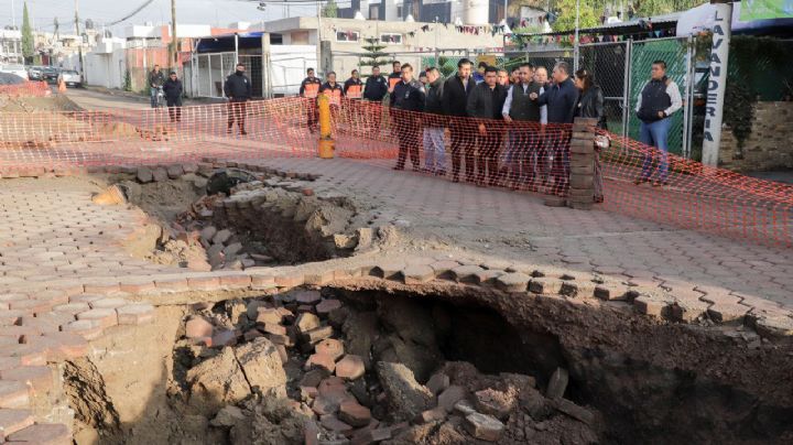 Se forma socavón de 15 metros en calles de San Andrés Cholula