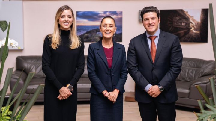 Claudia Sheinbaum recibe a Samuel García y a Mariana Rodríguez