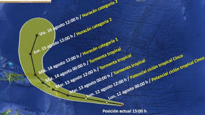 Surge el potencial ciclón tropical Cinco. ¿A qué distancia está de Cancún? ¿Cuál es su ruta?