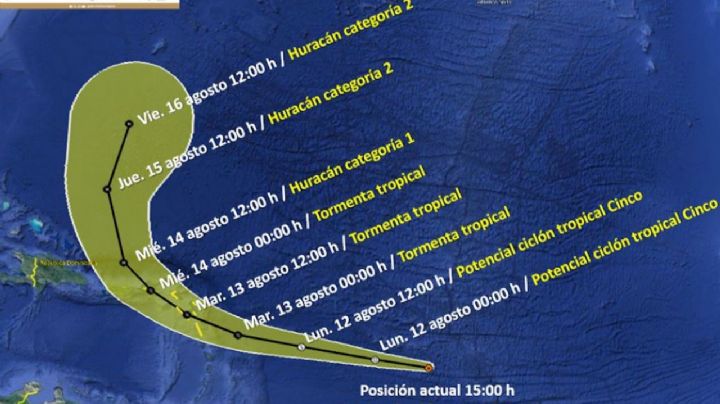 Surge el potencial ciclón tropical Cinco. ¿A qué distancia está de Cancún? ¿Cuál es su ruta?