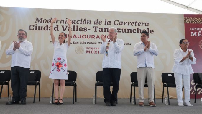 AMLO y Sheinbaum inauguran modernización de carretera Ciudad Valles- Tamazunchale