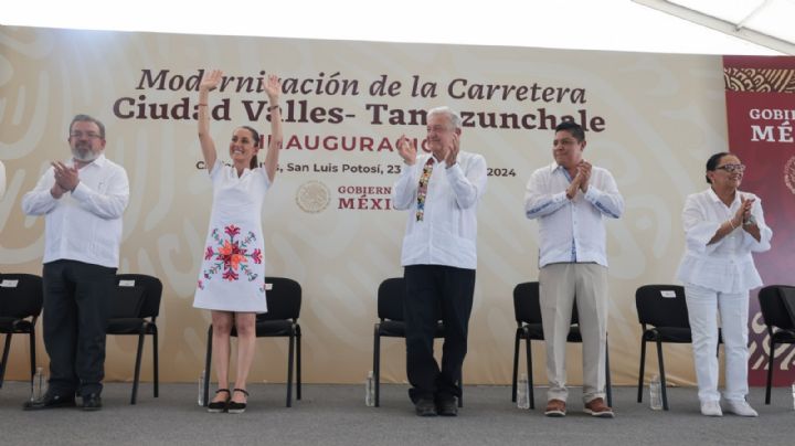 AMLO y Sheinbaum inauguran modernización de carretera Ciudad Valles- Tamazunchale