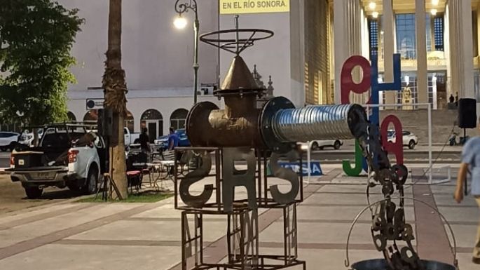 Instalan antimonumento por los 10 años del derrame en el Río Sonora